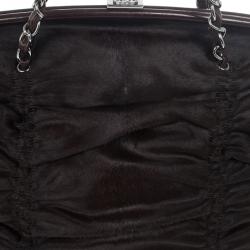 Pre Owned Chanel Dark Brown Pony Hair Sharpei Tote Bag