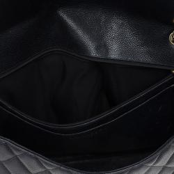 Pre Owned Chanel Black Caviar Jumbo Classic Flap Bag