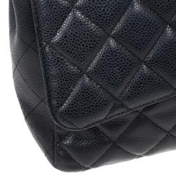 Pre Owned Chanel Black Caviar Jumbo Classic Flap Bag