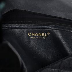 Pre Owned Chanel Black Caviar Jumbo Classic Flap Bag