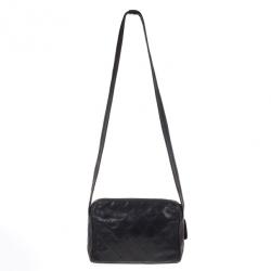 Pre Owned Chanel Black Quilted Camera Messenger Bag