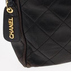 Pre Owned Chanel Black Quilted Camera Messenger Bag