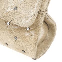 مملوكة مسبقًا Chanel Beige Calfskin Glazed Crackled Studded Mademoiselle Flap bag