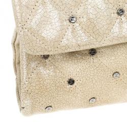 مملوكة مسبقًا Chanel Beige Calfskin Glazed Crackled Studded Mademoiselle Flap bag