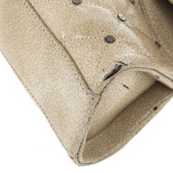 مملوكة مسبقًا Chanel Beige Calfskin Glazed Crackled Studded Mademoiselle Flap bag