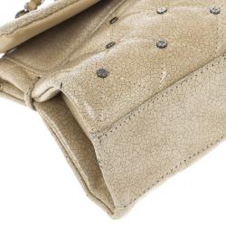 مملوكة مسبقًا Chanel Beige Calfskin Glazed Crackled Studded Mademoiselle Flap bag