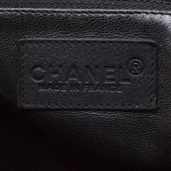 Pre Owned Chanel Black Quilted Leather Enamel Boston Bag