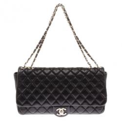 Chanel Black Lambskin Quilted Coco Rain Flap Bag Chanel