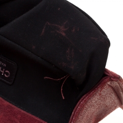 Pre Owned Chanel Red Leather Small Boy Flap Bag