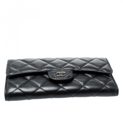 Chanel Black Quilted Leather Reissue Trifold Wallet