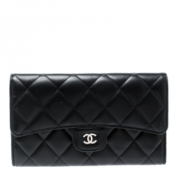 Chanel Black Quilted Leather Reissue Trifold Wallet