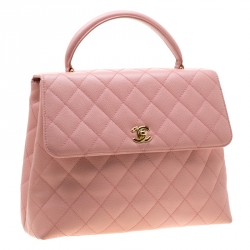 مملوكة مسبقًا Chanel Blush Pink Quilted Leather Jumbo Vintage Kelly Bag