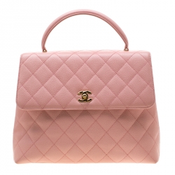 Chanel Blush Pink Quilted Leather Jumbo Vintage Kelly Bag Chanel