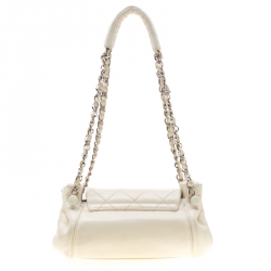 مملوكة مسبقًا Chanel Off White Leather CC Accordion Flap Shoulder Bag