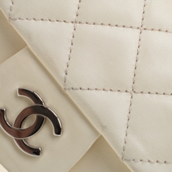 مملوكة مسبقًا Chanel Off White Leather CC Accordion Flap Shoulder Bag