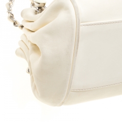 مملوكة مسبقًا Chanel Off White Leather CC Accordion Flap Shoulder Bag