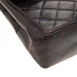 Pre Owned Chanel Black Leather Jumbo Classic Single Flap Bag