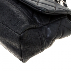 Pre Owned Chanel Black Quilted Leather Classic Single Flap Bag
