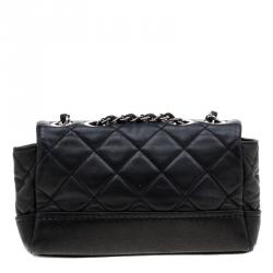 Pre Owned Chanel Black Quilted Leather Classic Single Flap Bag