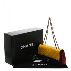 Chanel Multicolor Quilted Leather Medium Graphic Flap Bag