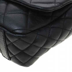 Pre Owned Chanel Black Quilted Leather Small CC Flap Bag