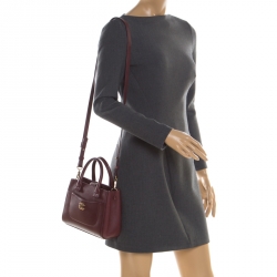 Pre Owned حقيبة شانيل ميني نويه إكسوكيتيف شوبنغ جلد عنابية