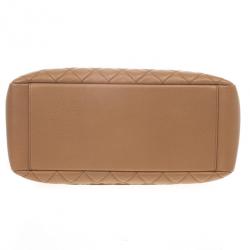 Pre Owned Chanel Camel Beige Caviar Grand Shopper Tote GST Bag