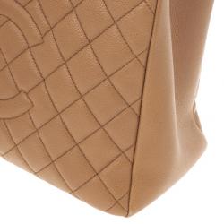 Pre Owned Chanel Camel Beige Caviar Grand Shopper Tote GST Bag