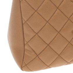 Pre Owned Chanel Camel Beige Caviar Grand Shopper Tote GST Bag
