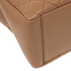 Pre Owned Chanel Camel Beige Caviar Grand Shopper Tote GST Bag