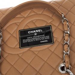 Pre Owned Chanel Camel Beige Caviar Grand Shopper Tote GST Bag
