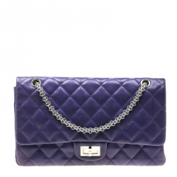 Chanel Purple Quilted Leather Reissue 2.55 Classic 227 Flap Bag