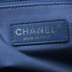 Pre Owned Chanel Blue Denim Deauville Bowling Bag