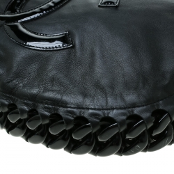 Pre Owned Chanel Black Leather Modern Chain Hobo