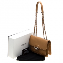 Pre Owned Chanel Caramel Quilted Leather Flap Bag