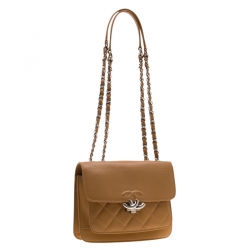 Pre Owned Chanel Caramel Quilted Leather Flap Bag