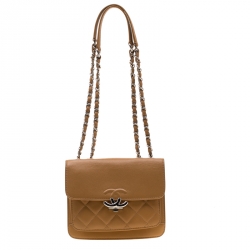 Pre Owned Chanel Caramel Quilted Leather Flap Bag