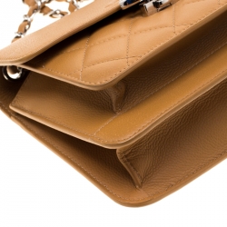 Pre Owned Chanel Caramel Quilted Leather Flap Bag