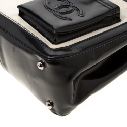 مملوكة مسبقًا Chanel Black/Off White Pony Hair and Patent Leather Chain Tote