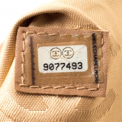 Pre Owned حقيبة يد شانيل غرزة عريضة جلد مبطنة بنية فاتحة