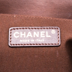 مملوكة مسبقًا Chanel Dark Brown Quilted Patent Leather Medium Boy Flap Bag