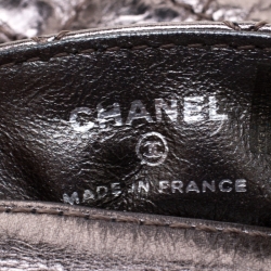 Pre Owned Chanel Grey Metallic Quilted Leather Reissue Phone Holder Crossbody Bag