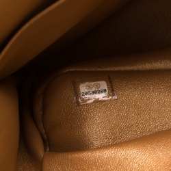 Pre Owned Chanel Gold Metallic Quilted Leather Jumbo Classic Double Flap Bag