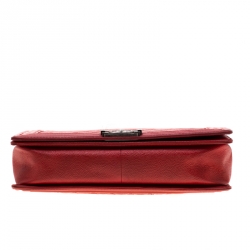 مملوكة مسبقًا Chanel Red Quilted Leather Large Boy Flap Bag