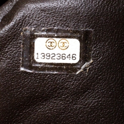 Pre Owned Chanel Dark Brown Quilted Patent Leather Jumbo Classic Single Flap Bag