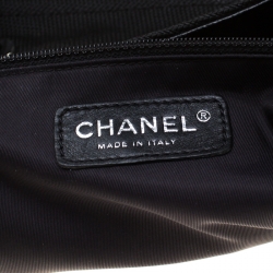 مملوكة مسبقًا حقيبة شانيل باريس بياريتز كانفاس نمط مبطن مبطن أسود كبيرة