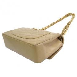 Pre Owned Chanel Beige Lambskin Small Flap  