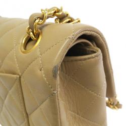 Pre Owned Chanel Beige Lambskin Small Flap  