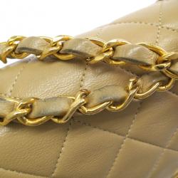 Pre Owned Chanel Beige Lambskin Small Flap  