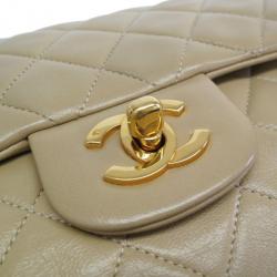 Pre Owned Chanel Beige Lambskin Small Flap  